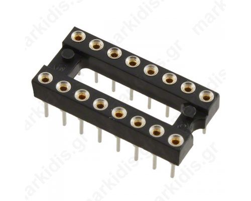 Socket: DIP; PIN:16; 7.62mm; gold plated; polyester; UL94V-0; 1A