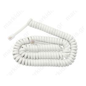 PHONE SPIRAL CABLE WHITE 6M BLIST