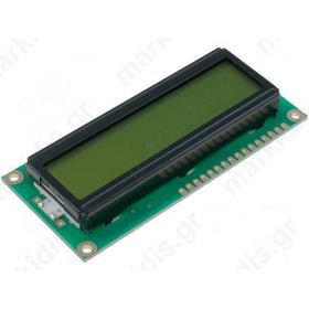 Display LCD alphanumeric STN Positive 16x2 green LED PIN:16