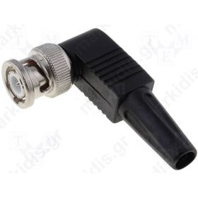 Plug; BNC; male; with bend protection; angled 90°; 50O; for cable