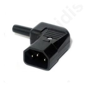 CONNECTOR IEC 60320 AC MAINS C14 (E) PLUG MALE FOR CABLE 10A