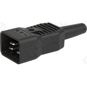 Connector IEC 60320 AC mains C20 (I) plug male for cable 16A
