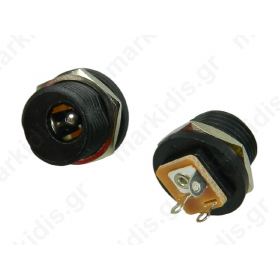Socket DC supply male 5.5mm  2.5mm with on/off switch