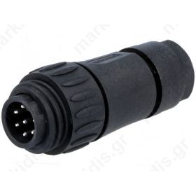 Connector circular plug PIN 7 male soldering silver plated