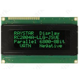 RC2004A-LLG-JSVE ΟΘΟΝΗ LCD; alphanumeric; VA Negative; 20x4; LED