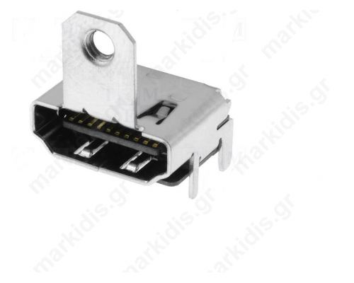 HDMI-GK-U Connector: HDMI; socket; with holder; PIN:19; gold flash; SMT