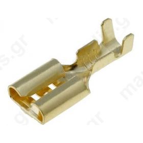 Terminal Flat 6.3mm 1-2.5mm 2 Gold Plated Female