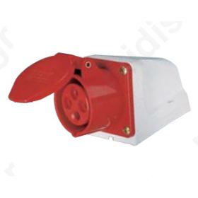 INDUSTRIAL CONNECTOR FEMALE 4POLES WALL 32A