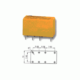 RELAY ELECTROMAGNETIC DPDT 12VDC 0,5A