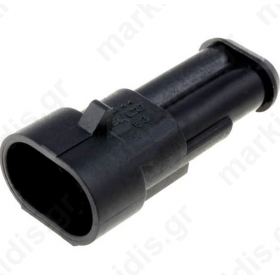 Connector wire-wire Superseal 1.5 plug male PIN 2 IP67 24VDC