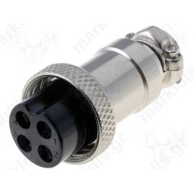 Plug microphone female PIN 4 for cable straight