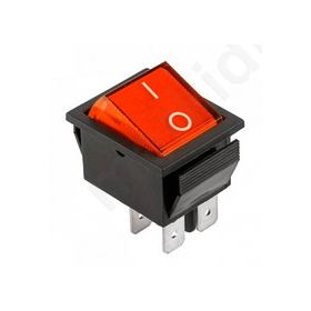 Rocker Switch With Light 2-position DPST ON-OFF 16A/250VAC Red