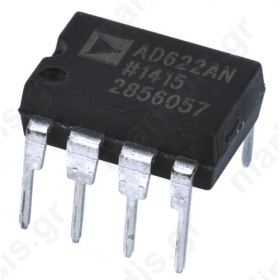 AD622ANZ, Instrumentation Amplifier, 0.125mV Offset 1MHz, 8-Pin PDIP