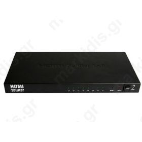 ANGA PS-1008-4K HDMI Splitter, 1 Εισόδου - 8 Εξόδων, 3D 1080P@60Hz, HDMI 1.4Α, HDCP, DTS, Dolby Digital True HD & Τροφοδοτικό