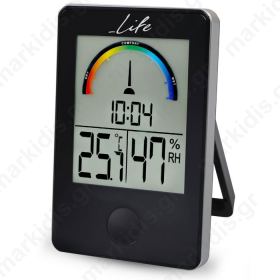 LIFE WES-100 Thermometer/hygrometer Black with clock