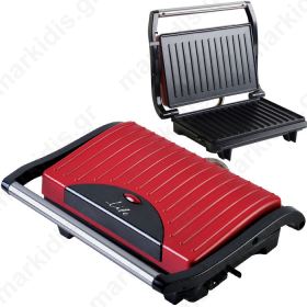 LIFE STG-101 RED Sandwich toaster with grill plates,700W