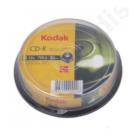 KODAK CD-R 52x 700MB, 10-pack cakebox.