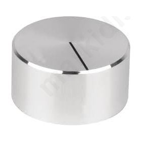 Knob with pointer aluminium shaft 6mm 30x15mm silver