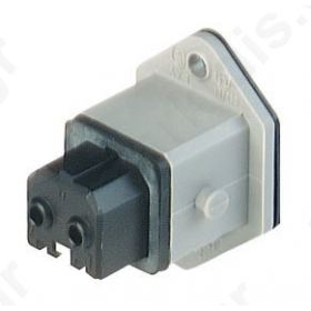 Connector rectangular ST socket female PIN 2 tinned IP54 16A