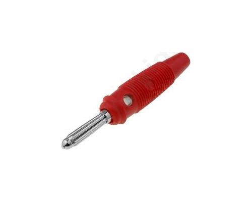 Plug 4mm banana 16A 60VDC red non-insulated 3m Ω 1.5mm2