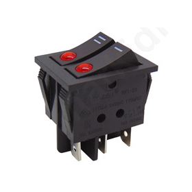 Switch Rocker Double ON-OFF 16A/250V Red