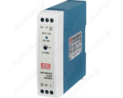 Τροφοδοτικό Ράγας 24W 24VDC 1A 85x264VAC 120x370VDC 190g