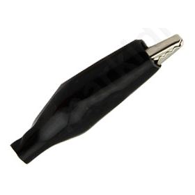 SMALL SIZE ALLIGATOR CLIP WITH BLACK COVER 2A 27mm NICKEL PL
