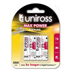 Uniross Max Power Αλκαλική AAA ΠΑΚ 4 τεμάχια