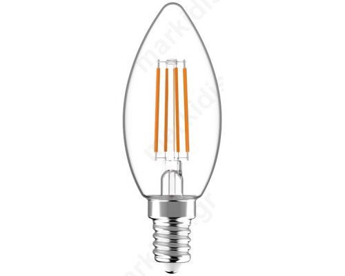 Λάμπα LED Filament Κερί E14 6.5W 2700K